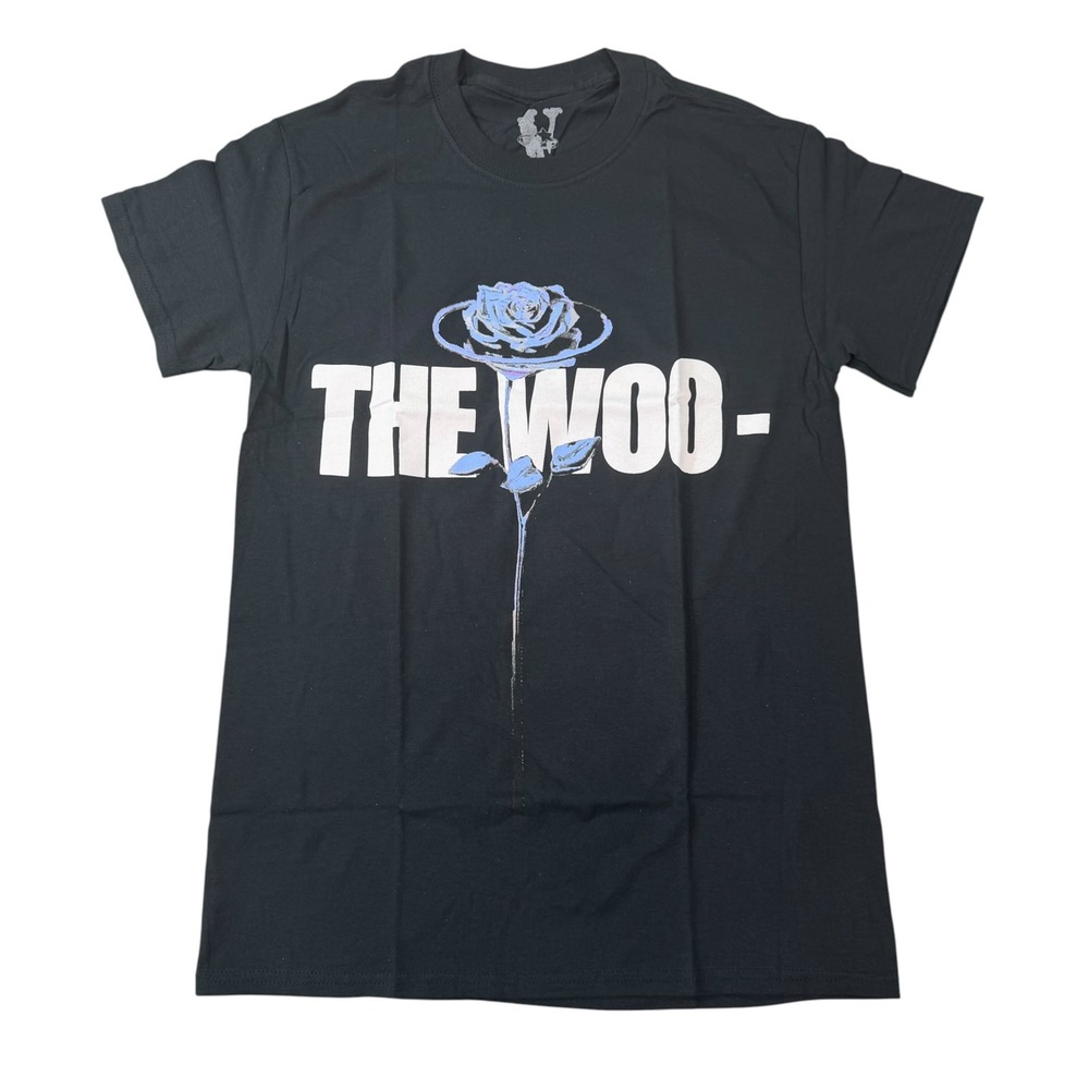 Vlone Mens Pop Smoke The Woo Rose Black Graphic Tee T-Shirt Size S